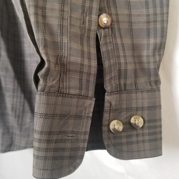 NWOT's-Twenty X Performance Men's Button Up Long Sleeve Gray Plaid Shirt Size M - Picture 7 of 10